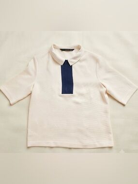 Zara 3/4 Sleeve Collared Blouse